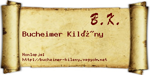 Bucheimer Kilény névjegykártya